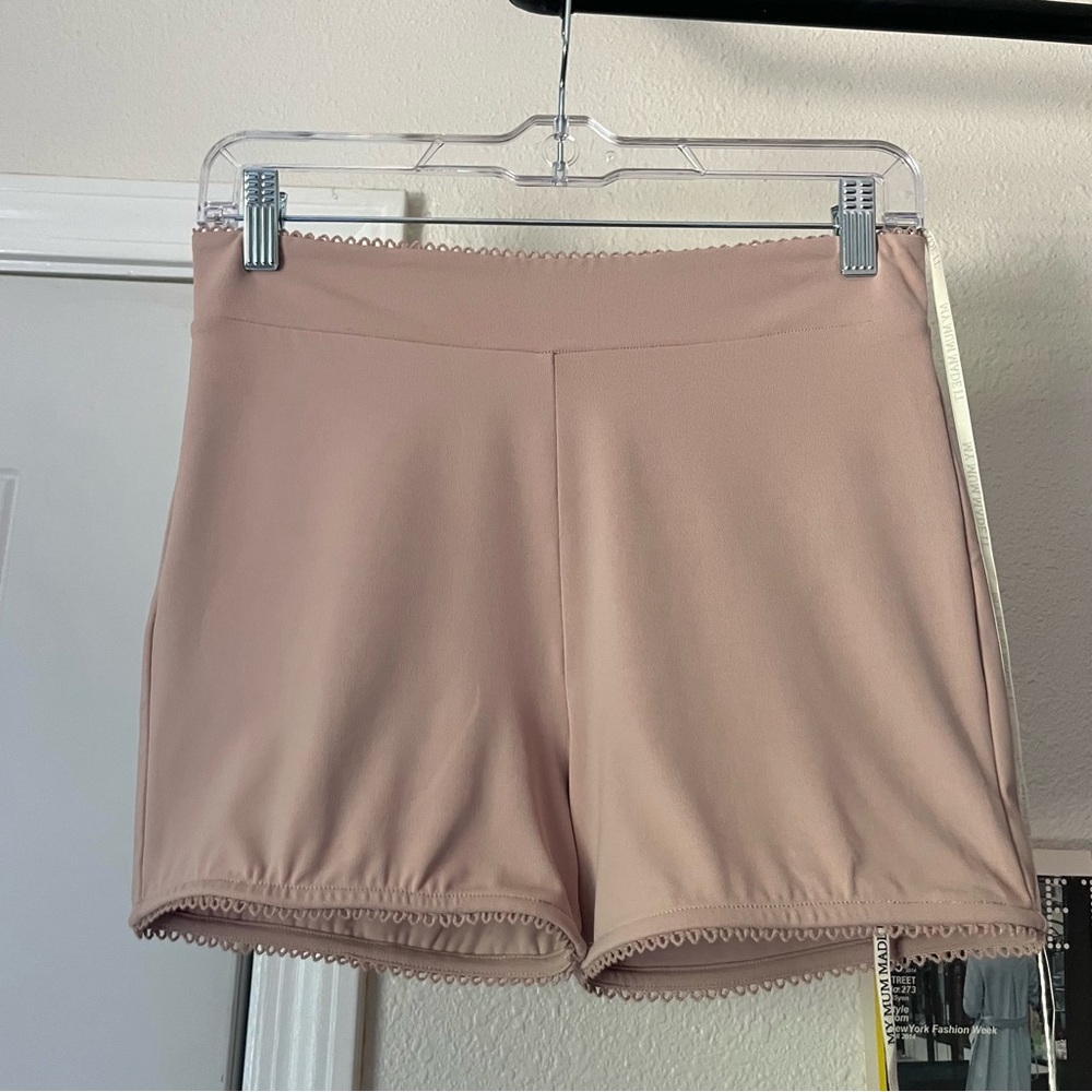 NWT MY MUM MADE IT dusty blush pink lace trim knit‎ shorts